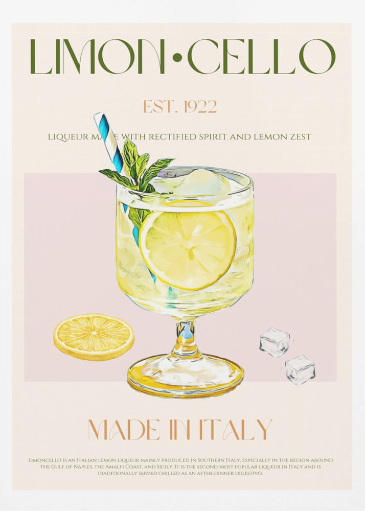 Illustration av en limoncello-dryck | Poster