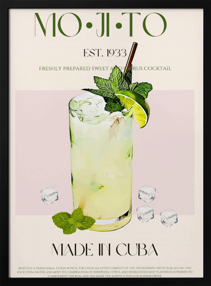 Mojito-tryck med cocktail | Poster