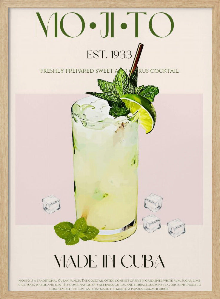 Mojito-tryck med cocktail | Poster