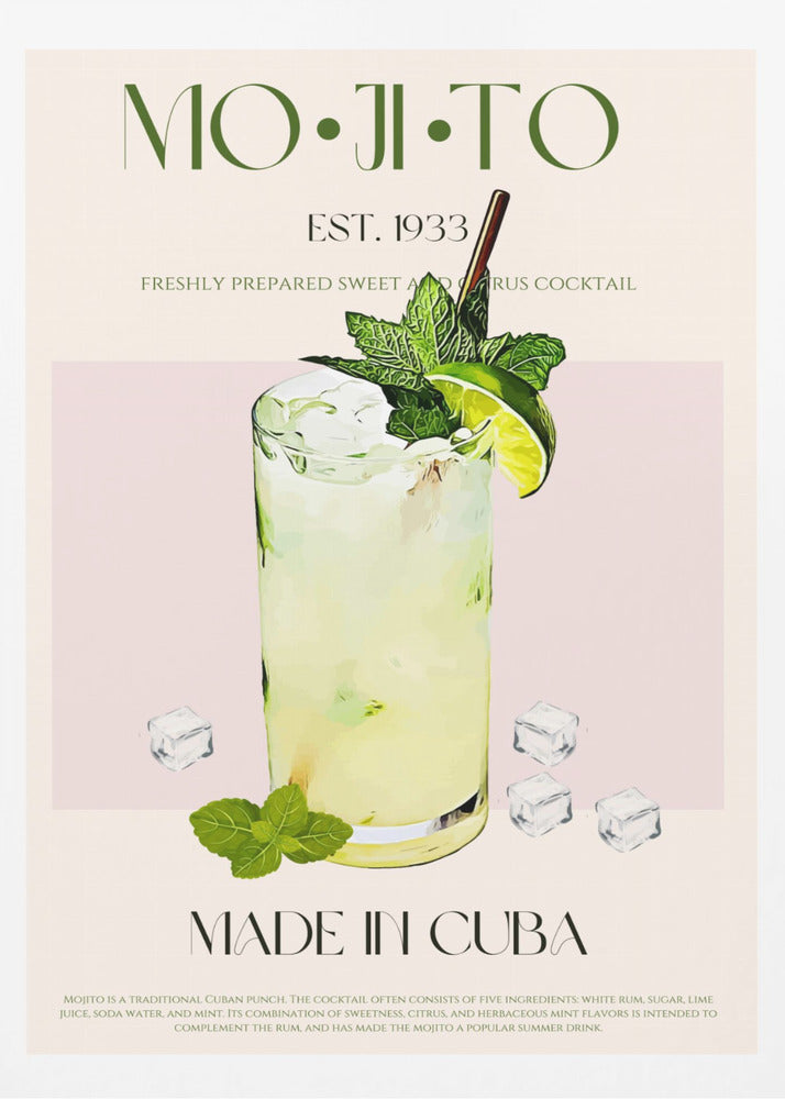 Mojito-tryck med cocktail | Poster