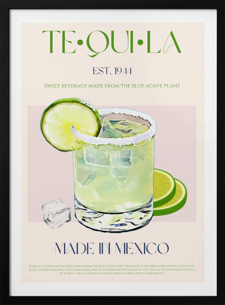 Tequiladryck med lime och is | Poster