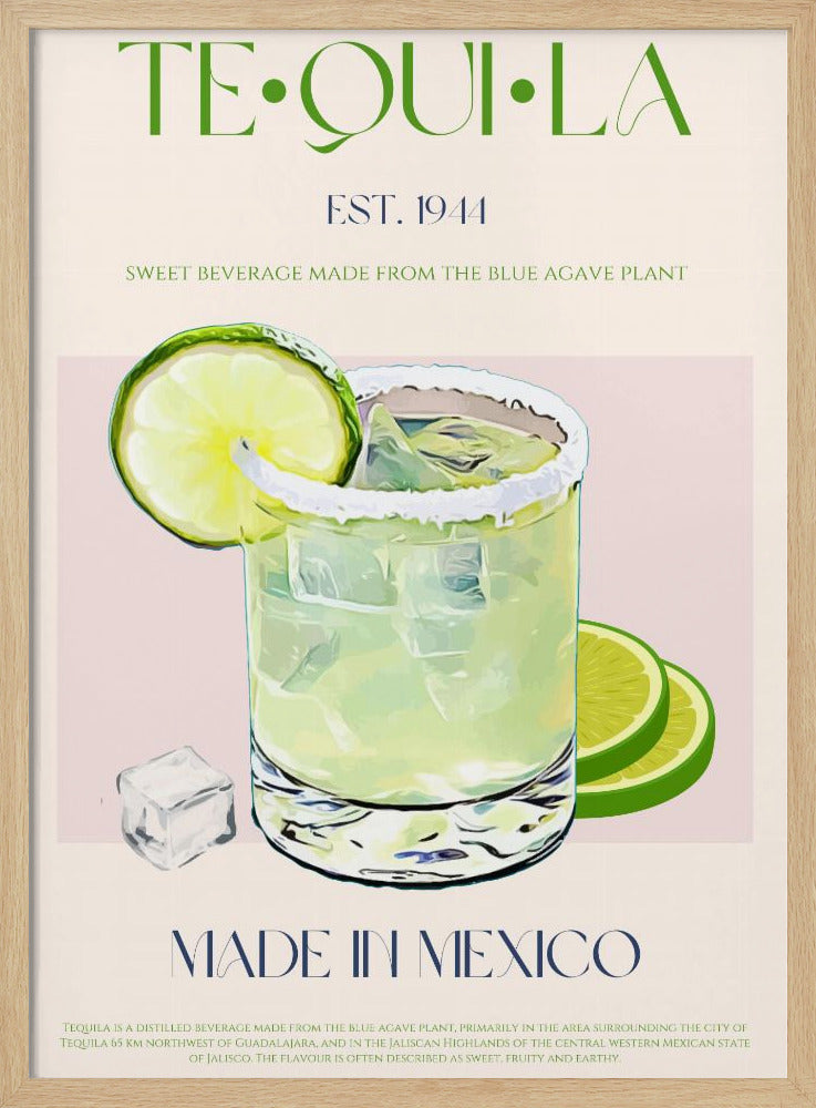 Tequiladryck med lime och is | Poster