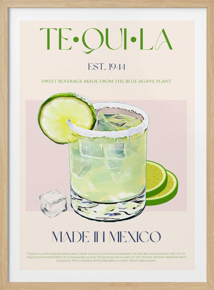 Tequiladryck med lime och is | Poster