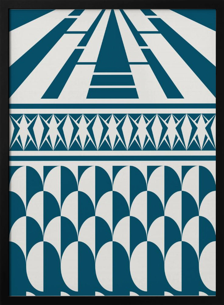 Minimalist art deco geometric teal | Poster