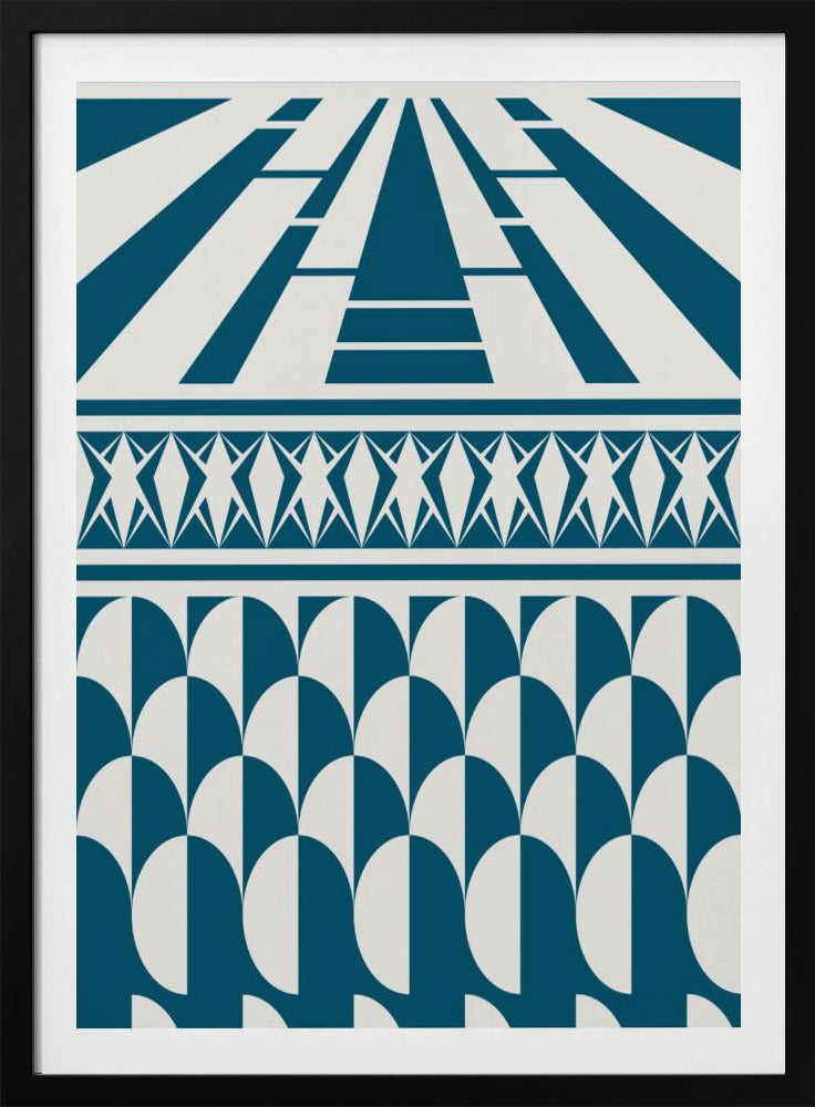 Minimalist art deco geometric teal | Poster