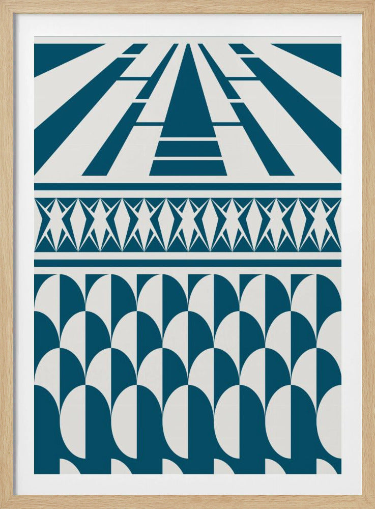 Minimalist art deco geometric teal | Poster