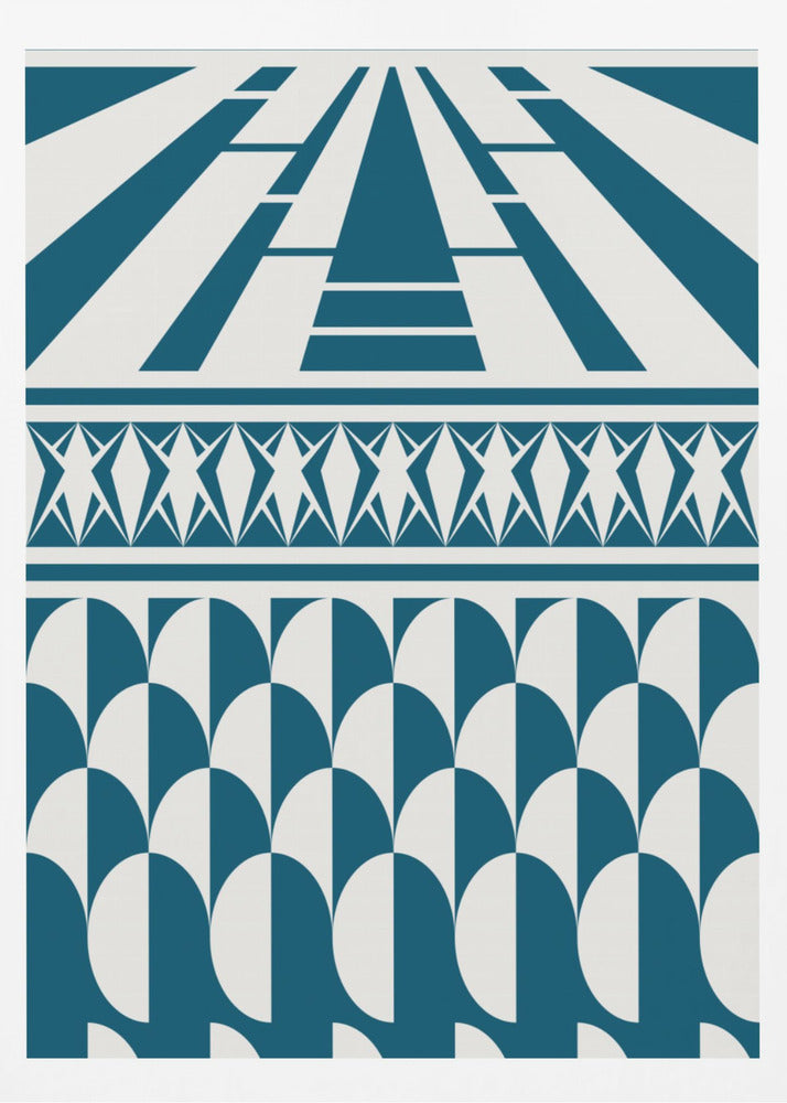 Minimalist art deco geometric teal | Poster