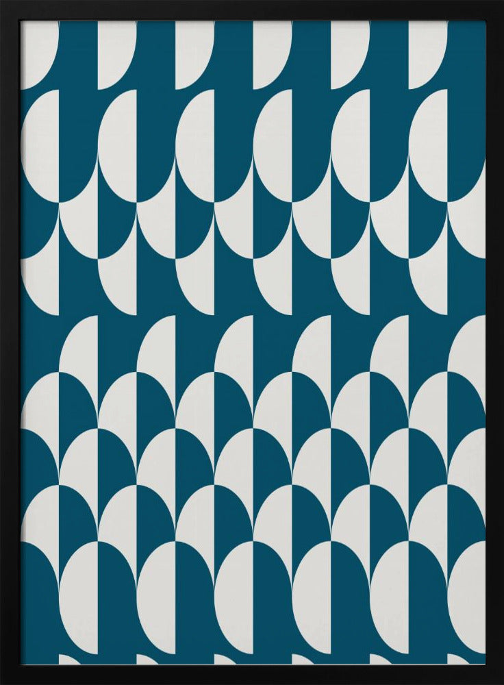 Minimalist art deco geometric arches teal | Poster