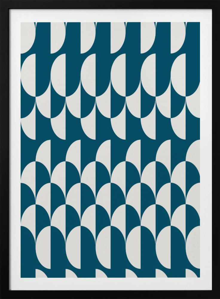 Minimalist art deco geometric arches teal | Poster