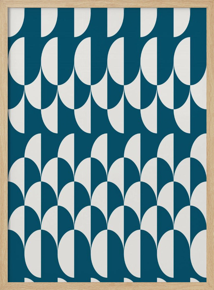 Minimalist art deco geometric arches teal | Poster
