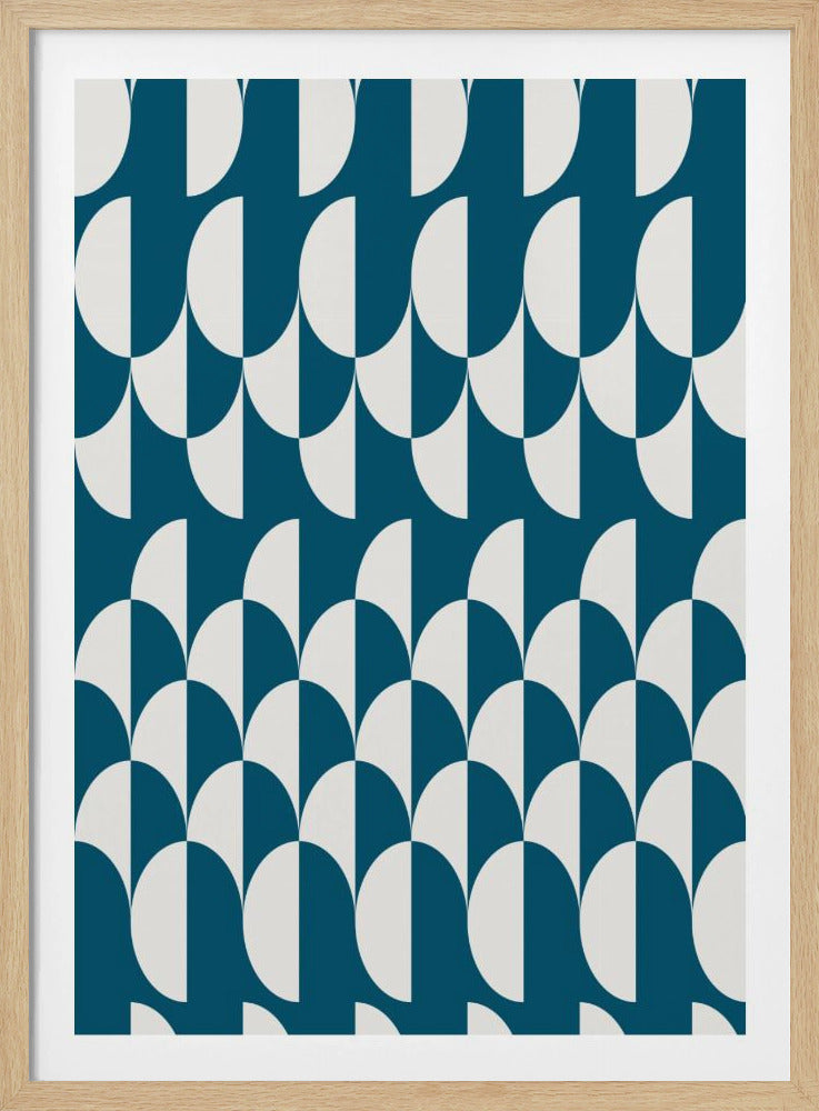 Minimalist art deco geometric arches teal | Poster