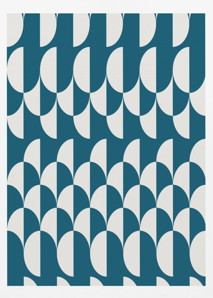 Minimalist art deco geometric arches teal | Poster