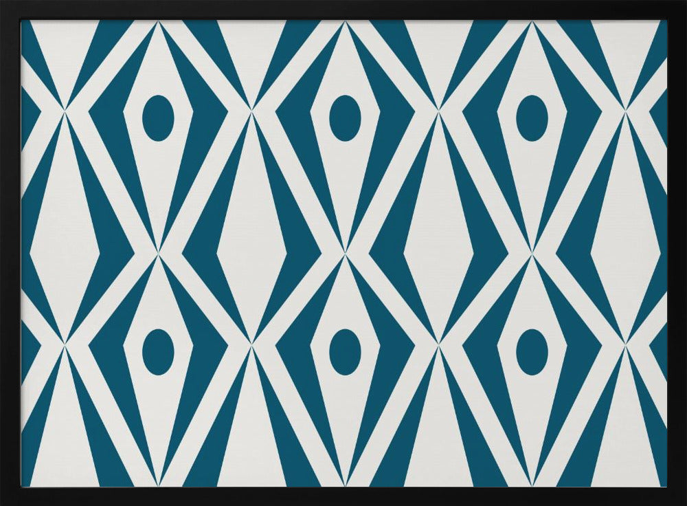 Minimalist art deco geometric diamonds teal | Poster