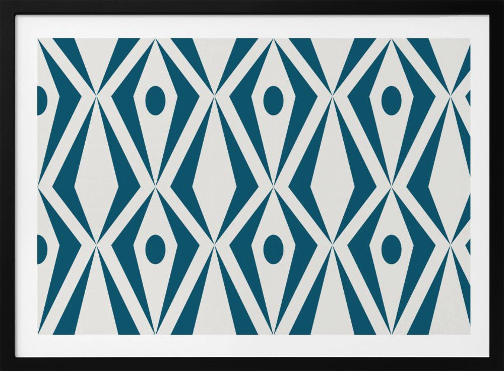 Minimalist art deco geometric diamonds teal | Poster