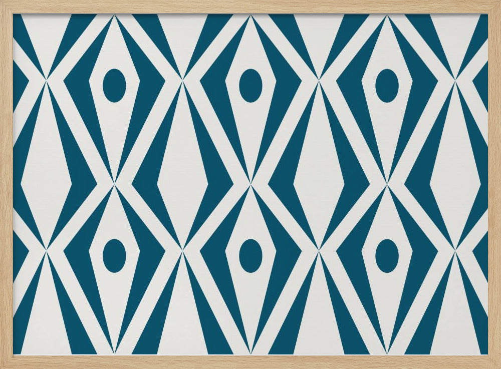 Minimalist art deco geometric diamonds teal | Poster