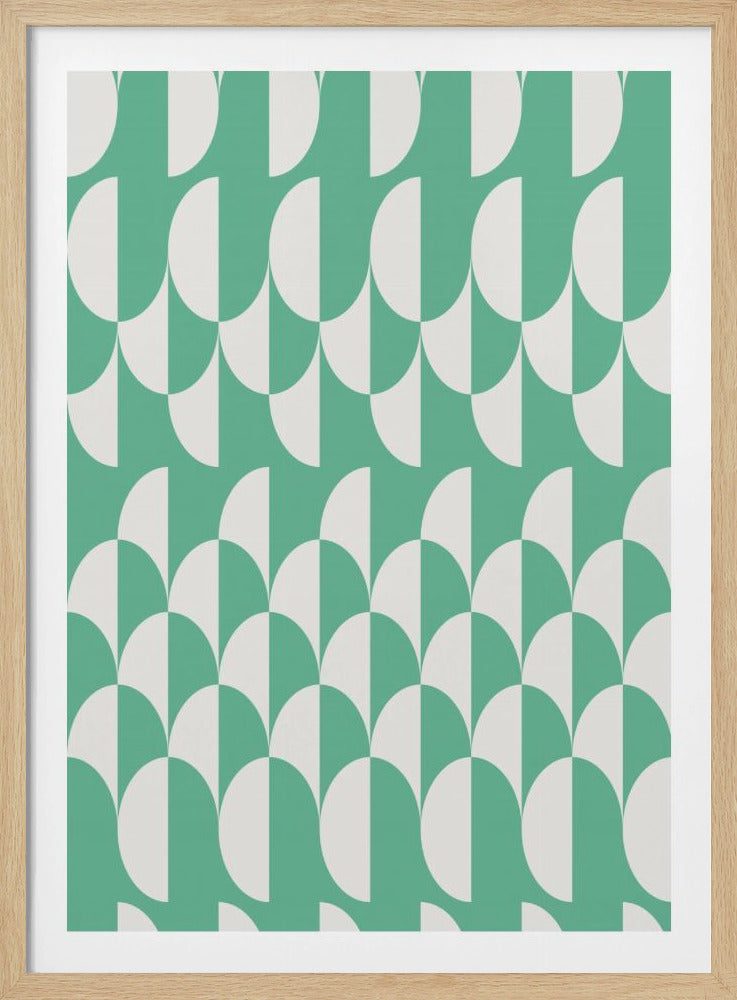 Minimalist art deco geometric arches mint | Poster