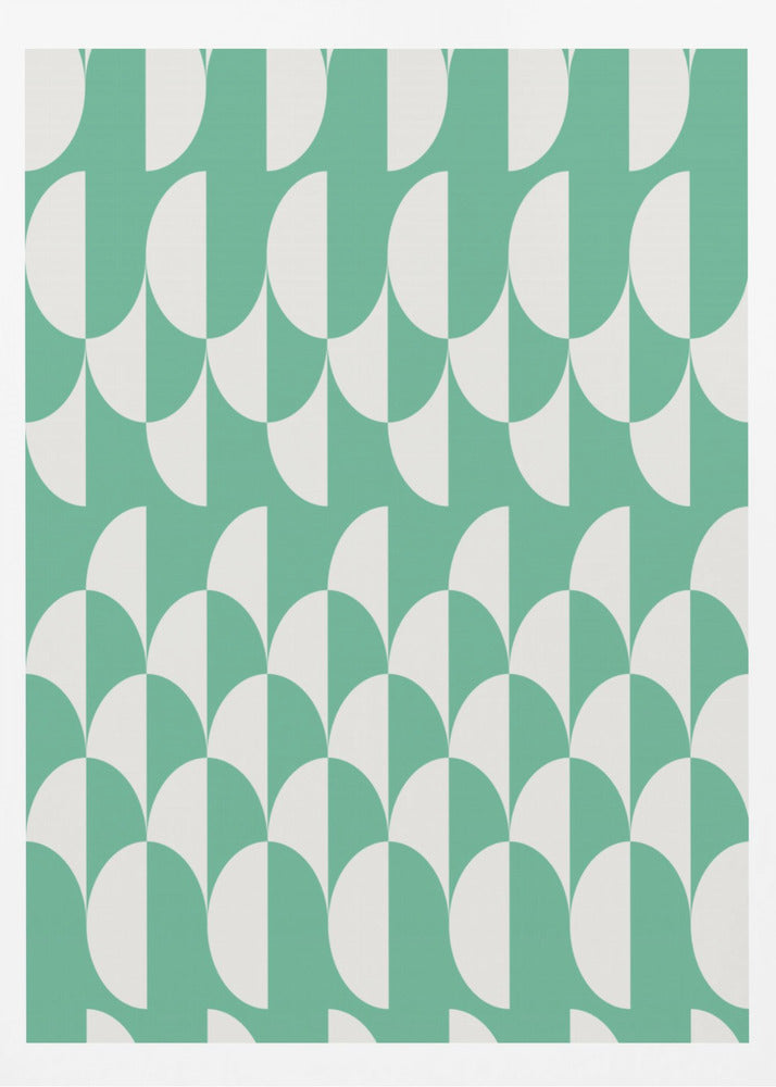 Minimalist art deco geometric arches mint | Poster