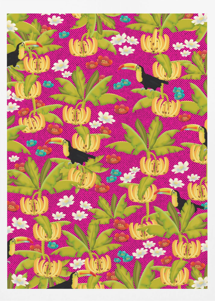 Bananer och tukaner mönster | Poster