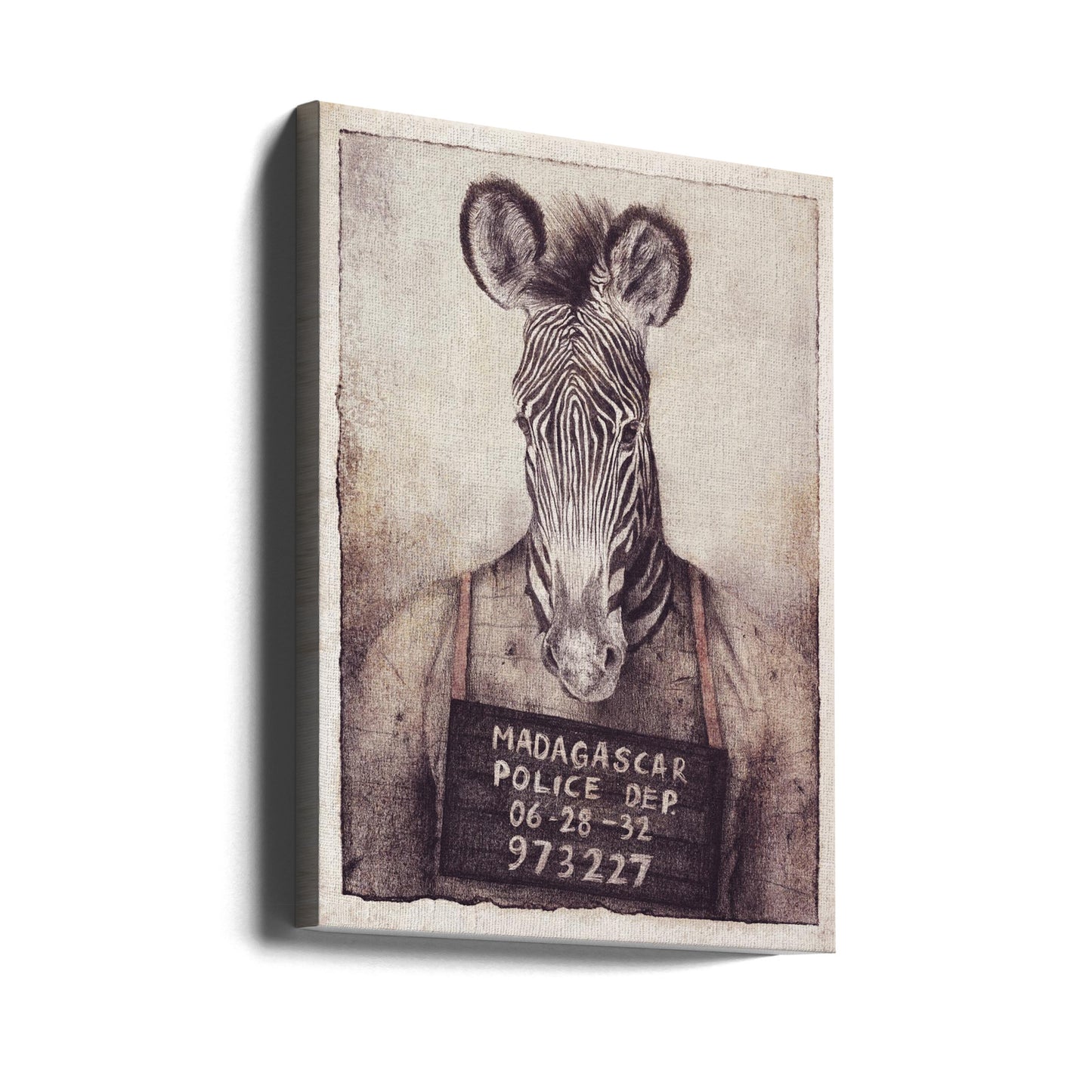Zebra Mugshot Mysterium | Canvastavla
