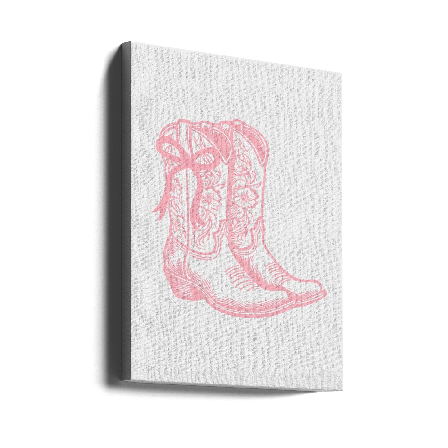 Rosa Cowgirlstövlar med rosett | Canvas