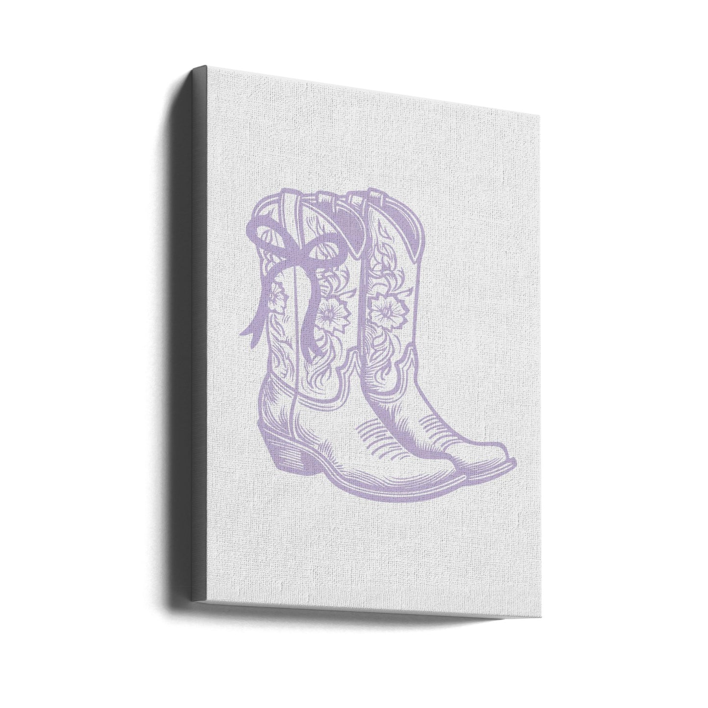 Lila Cowgirl-stövlar med rosett | Canvas