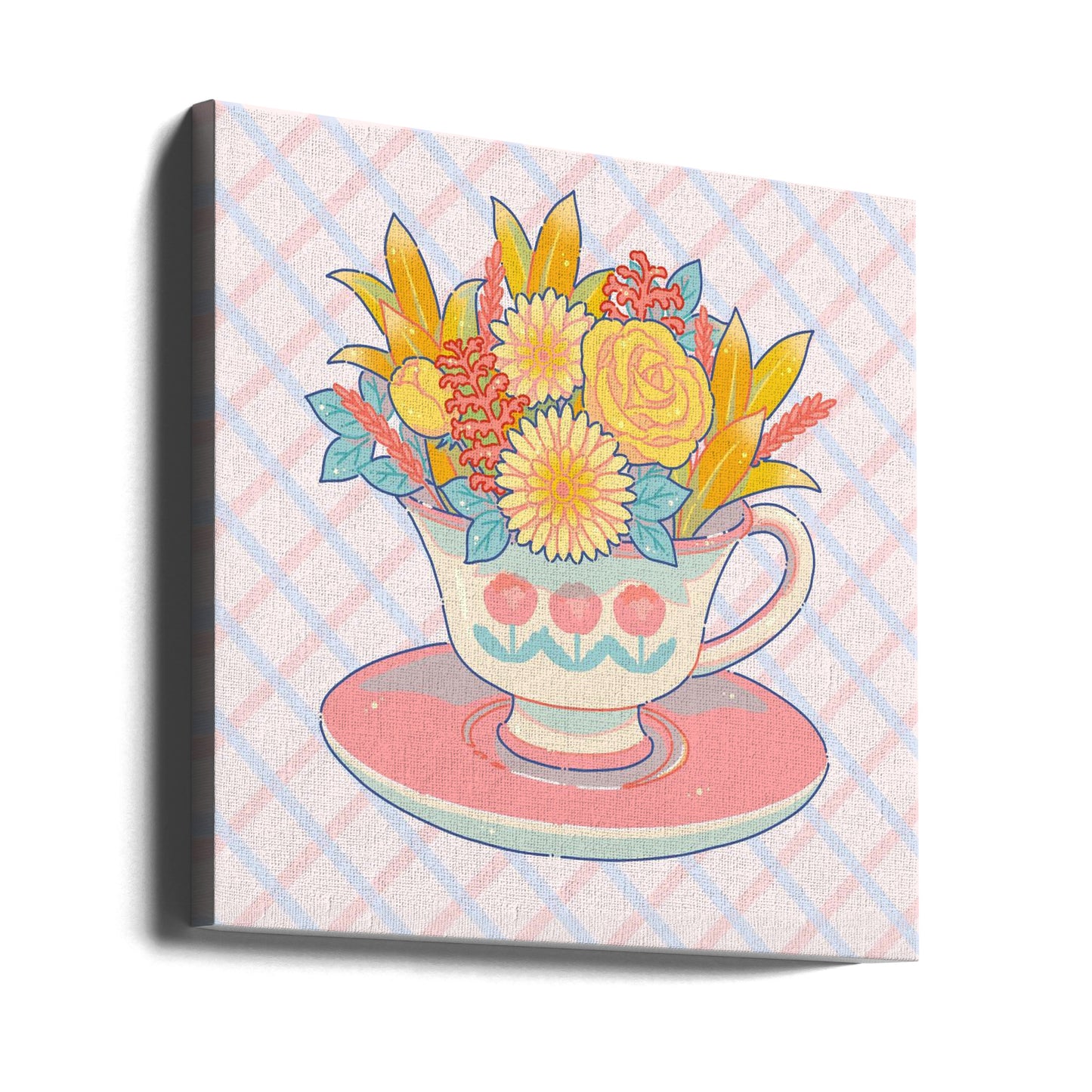 Blumenteetasse | Leinwand