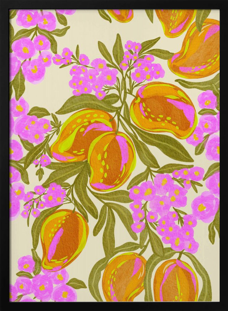 Tropiskt tema med frodiga mango och blommor | Poster