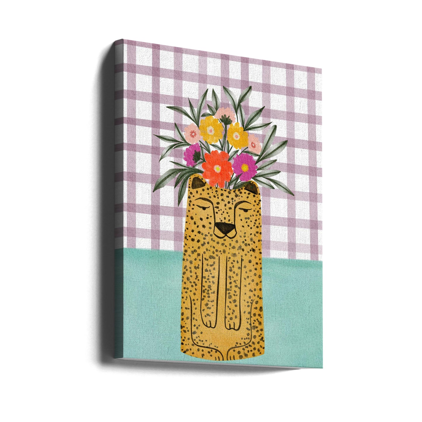 Leopard och blommor | Canvas