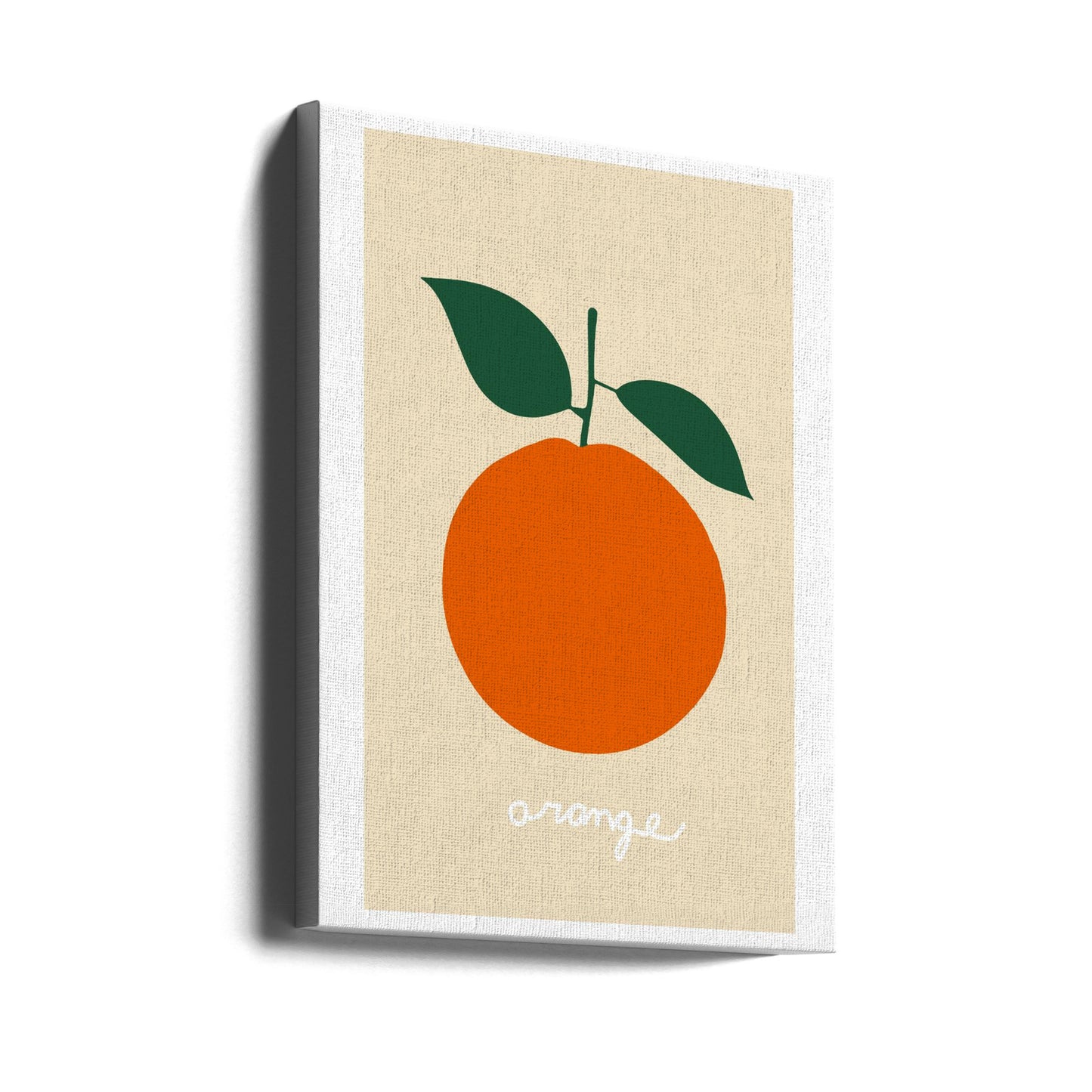Stiliserad orange med mörkgröna blad | Canvas