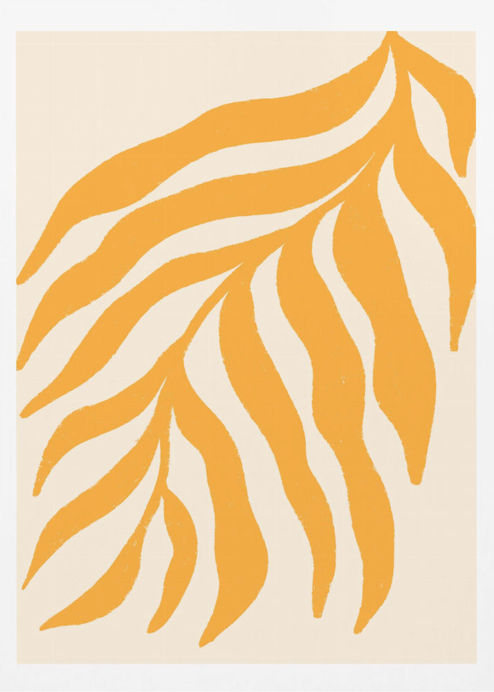 Gul silhuett av texturerad gren | Posters