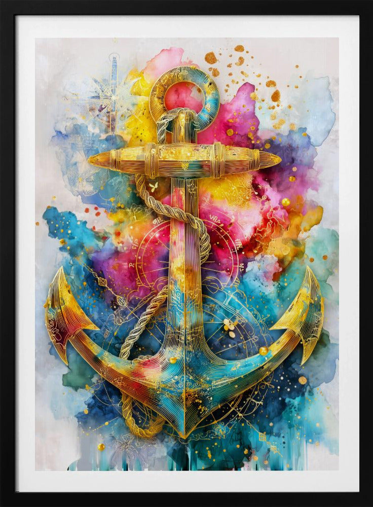 Nautica Sea Art Watercolor Anchor (2) | Poster