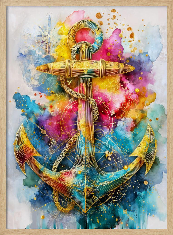 Nautica Sea Art Watercolor Anchor (2) | Poster