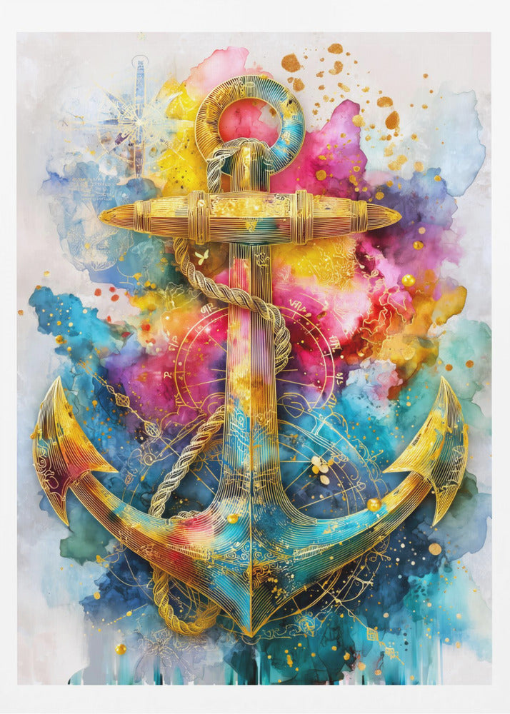 Nautica Sea Art Watercolor Anchor (2) | Poster