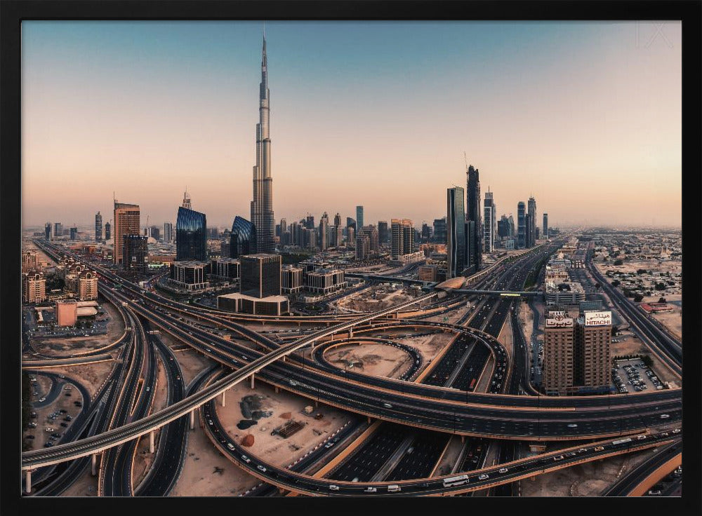 Dubais stadssilhuettpanorama | Poster