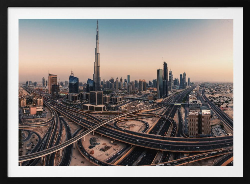 Dubais stadssilhuettpanorama | Poster