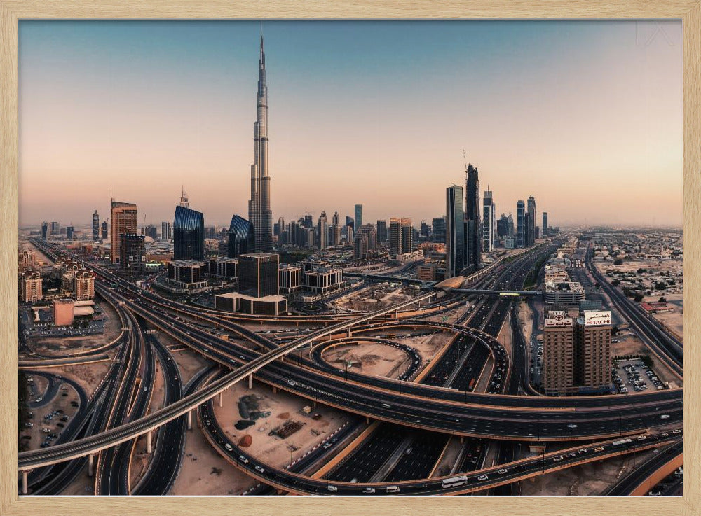 Dubais stadssilhuettpanorama | Poster