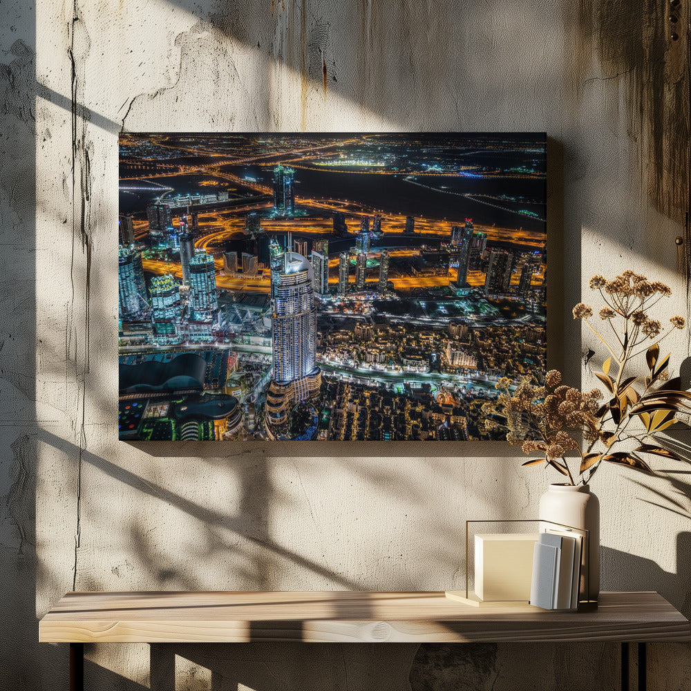 Dubai Nacht | Leinwand-Bilder