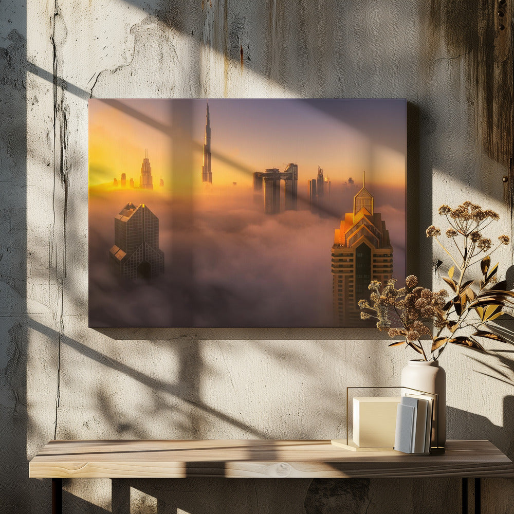 Dubai foggy sunrise in the city A738873 | Canvas
