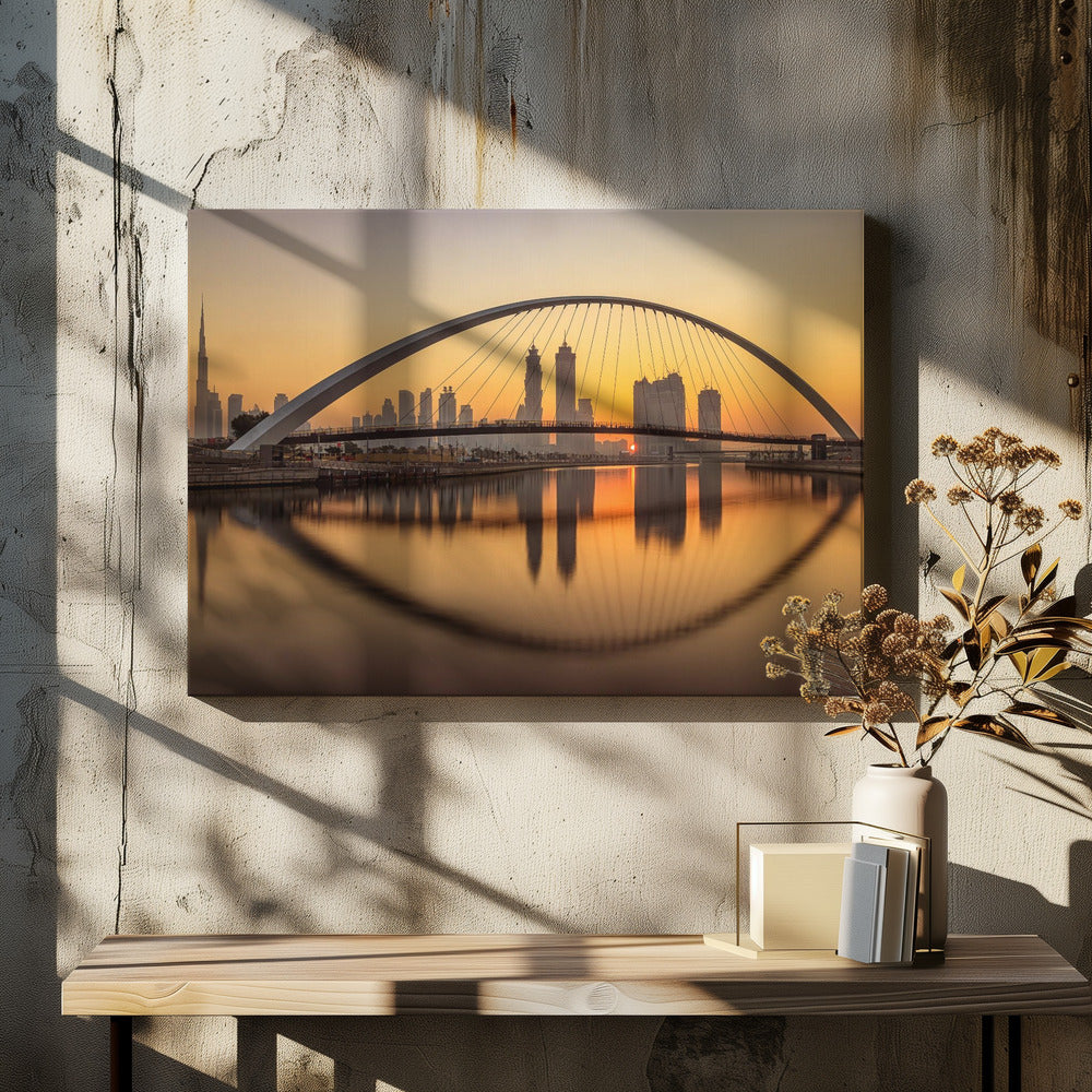 Sunrise at the Dubai Water Canal | Canvas