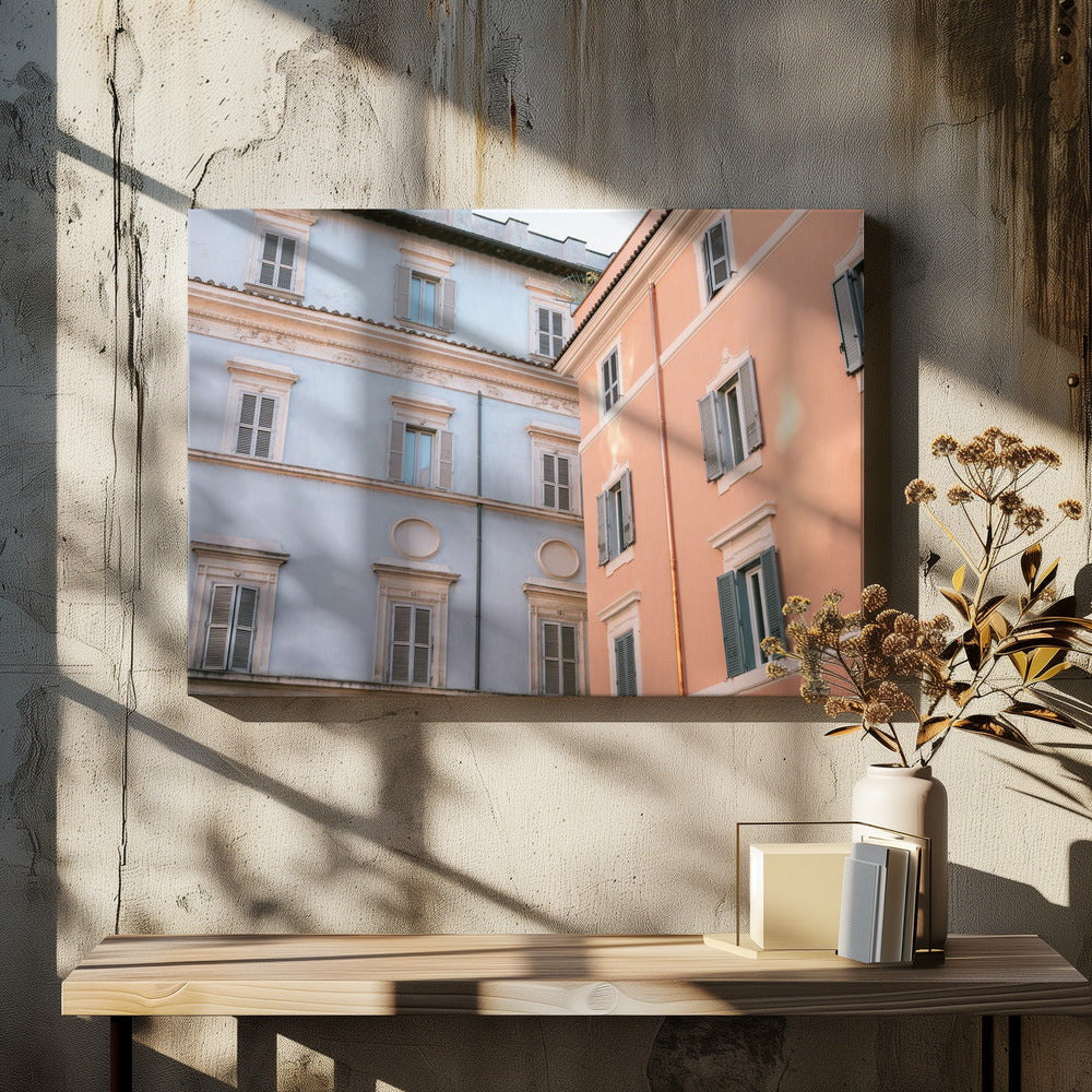 Trastevere i lila och rosa | Canvastavla