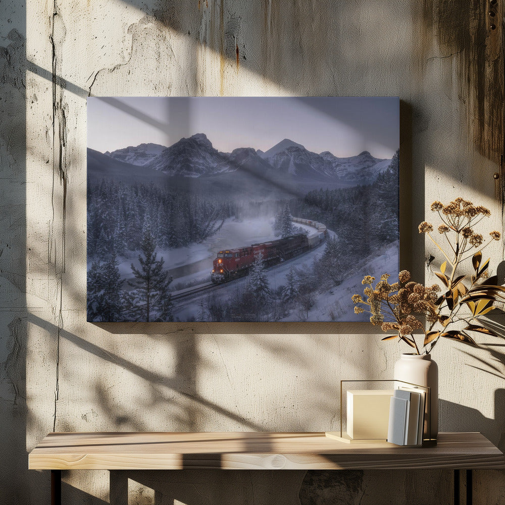 The Train in Snow. | Canvas