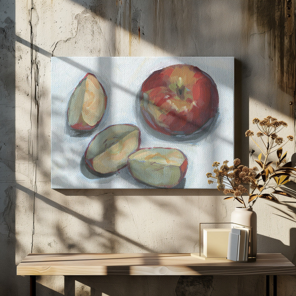 Skivat äpple 8x10 | Canvastavla