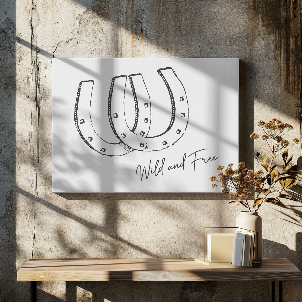 Hästsko Vild och Fri Svart | Canvas
