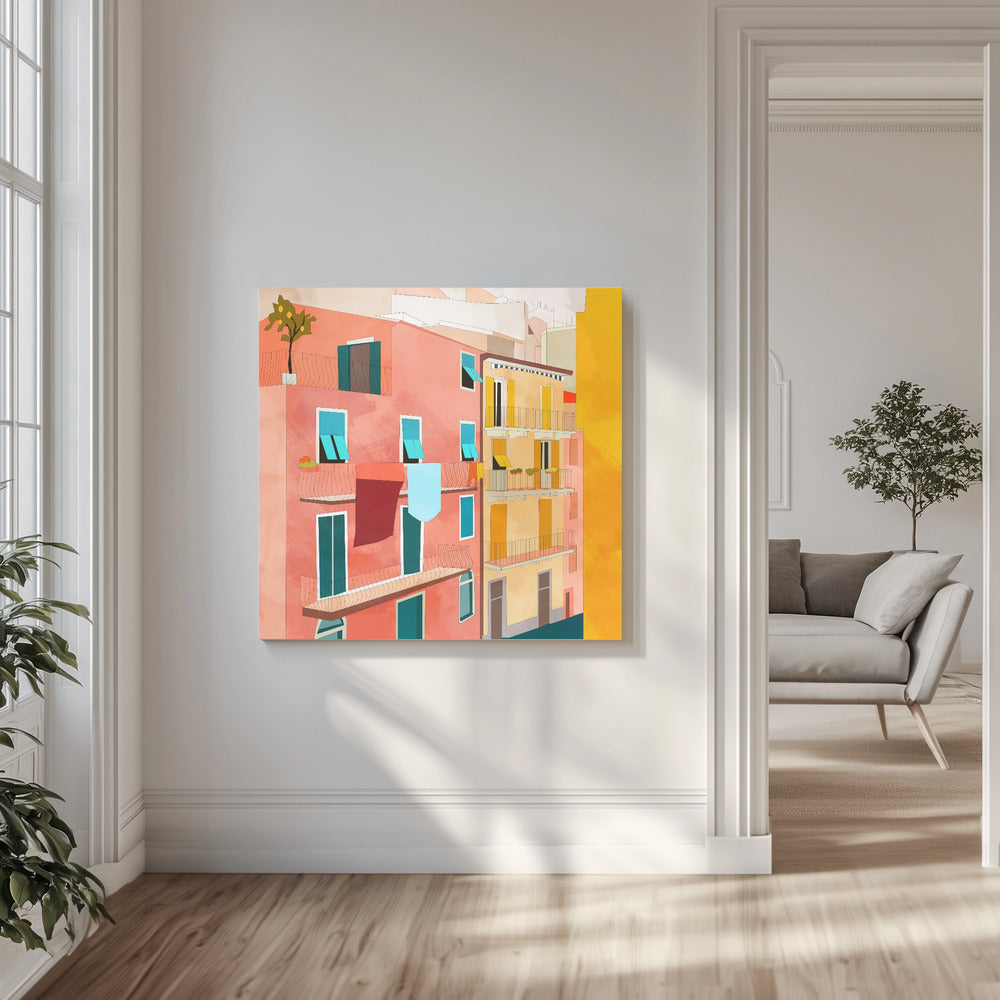 Hus i Little Italy | Canvastavla