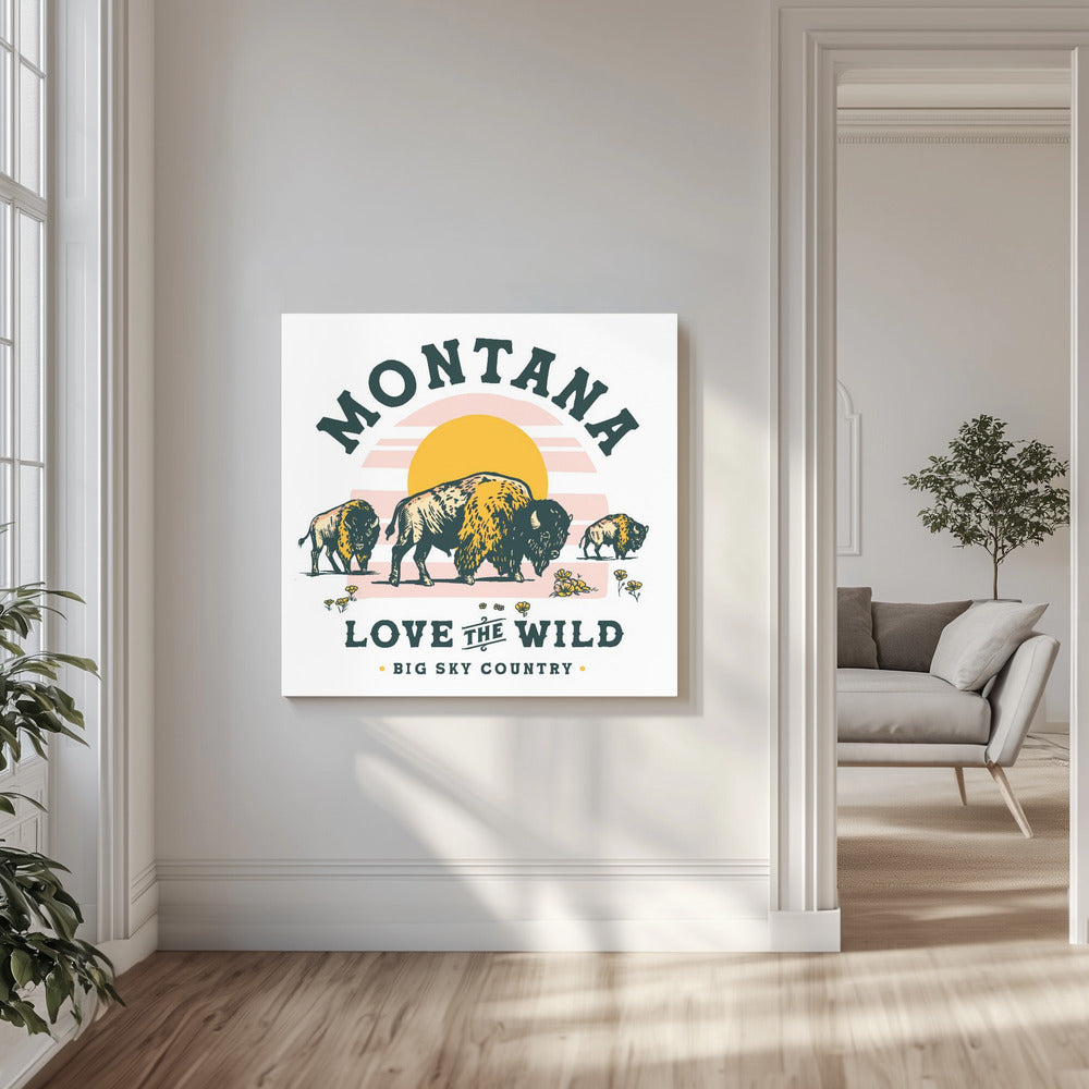 Montana Buffalo Art: Älska vildmarken | Canvastavla