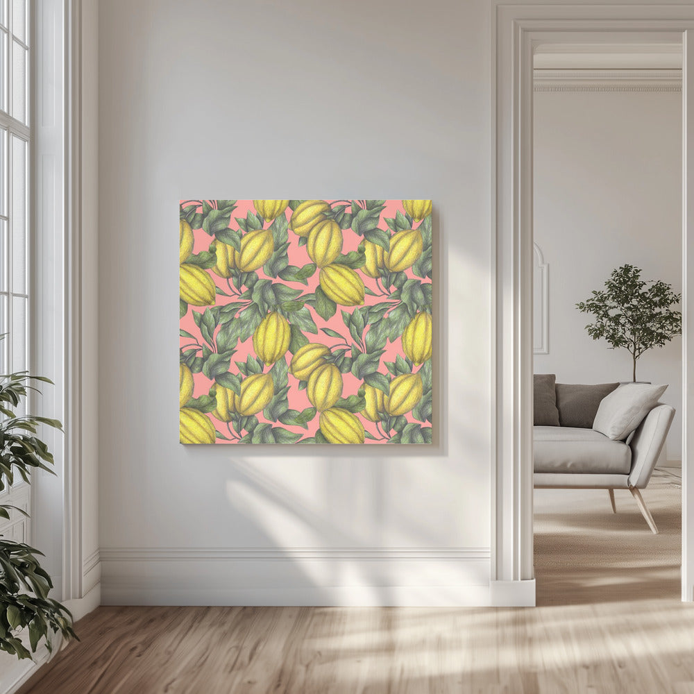 Mönster av gul citron | Canvas