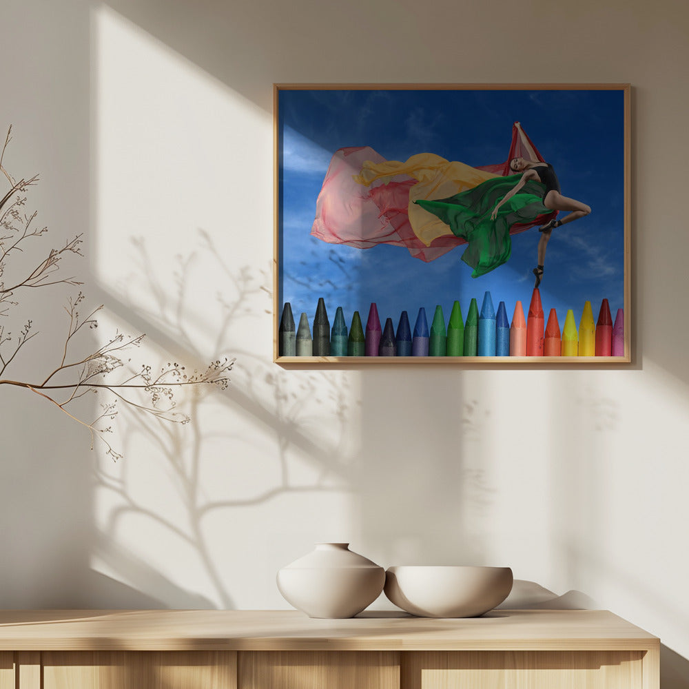 The pose of colorful ballerina | Poster