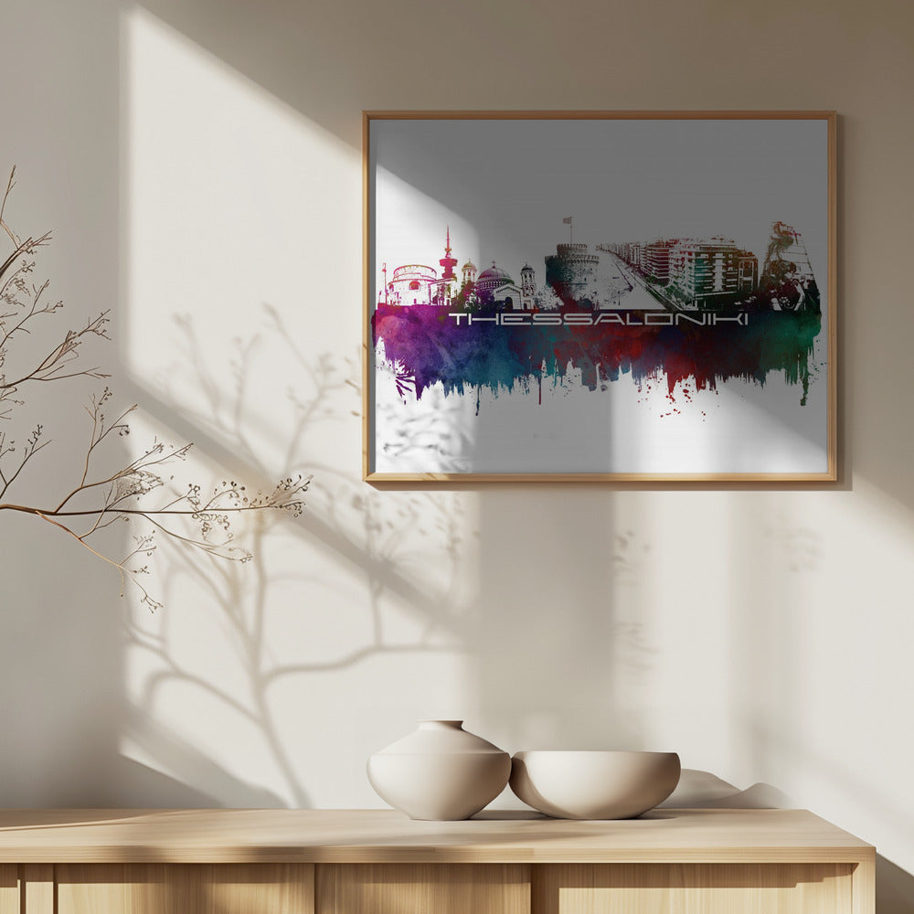 Thessaloniki Greece Skyline City Art (4) | Poster