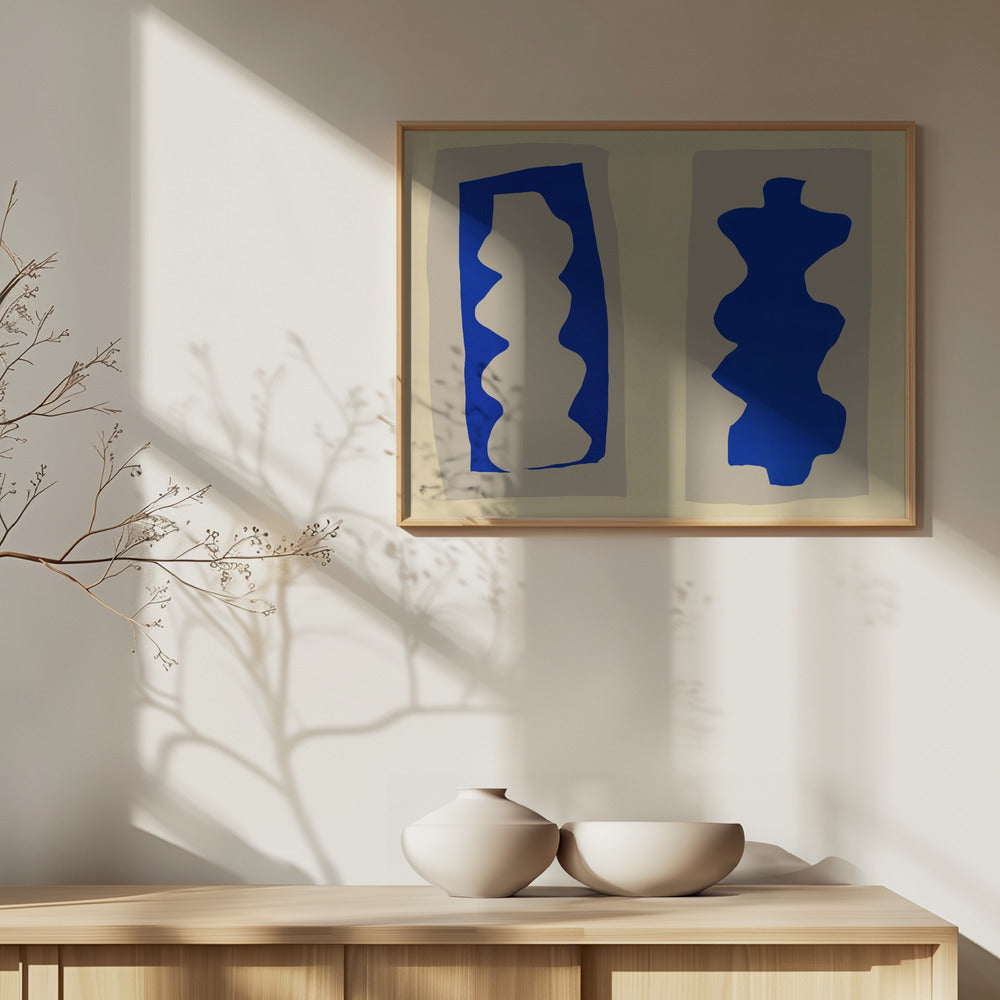 Blue Silhouette Forms | Poster