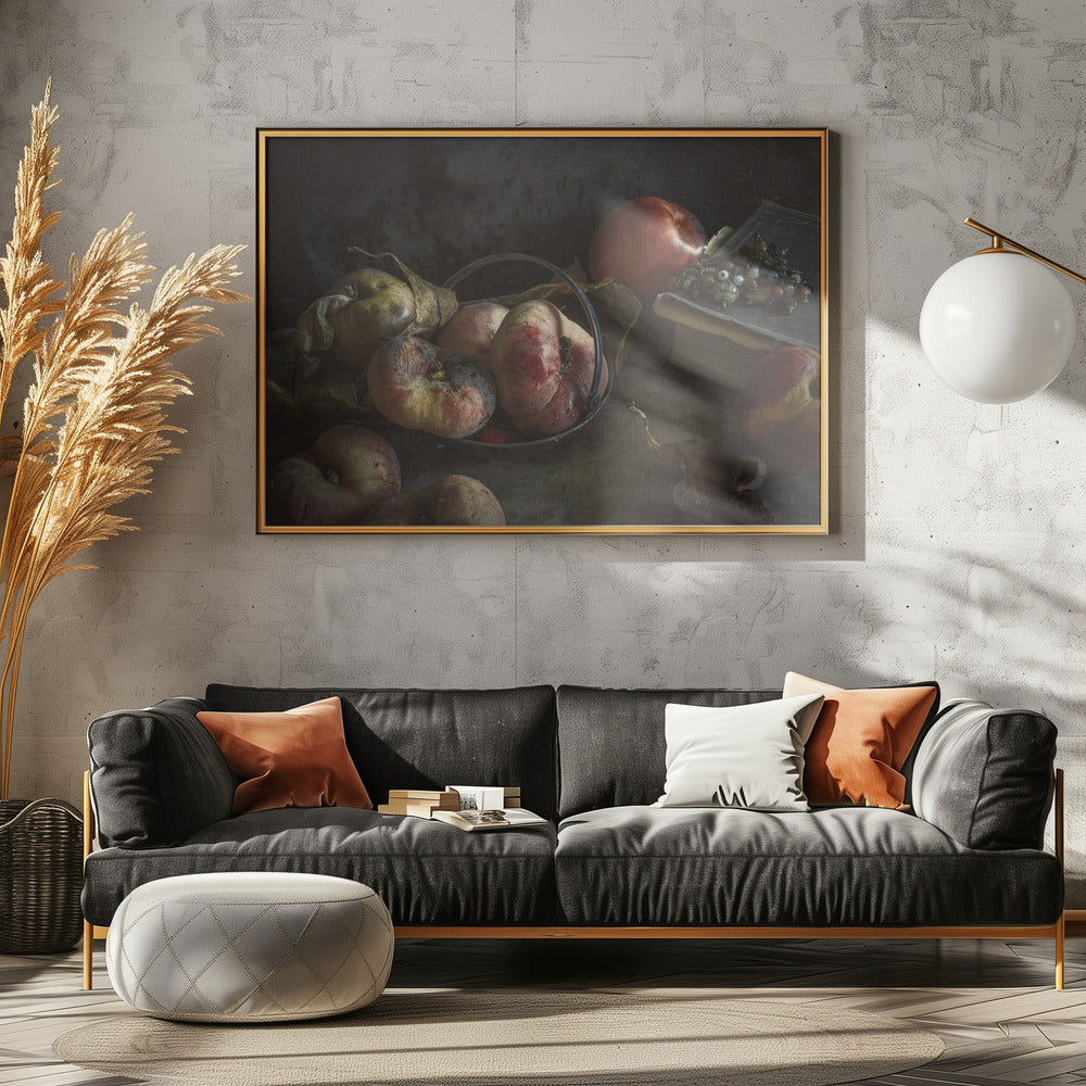 Still life with book and peaches | Poster
